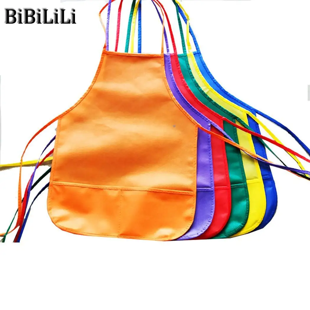 Children Kids Apron Front Pocket Solid Kitchen Comes in 6 different colours. Cook Craft Bib Cut | Дом и сад