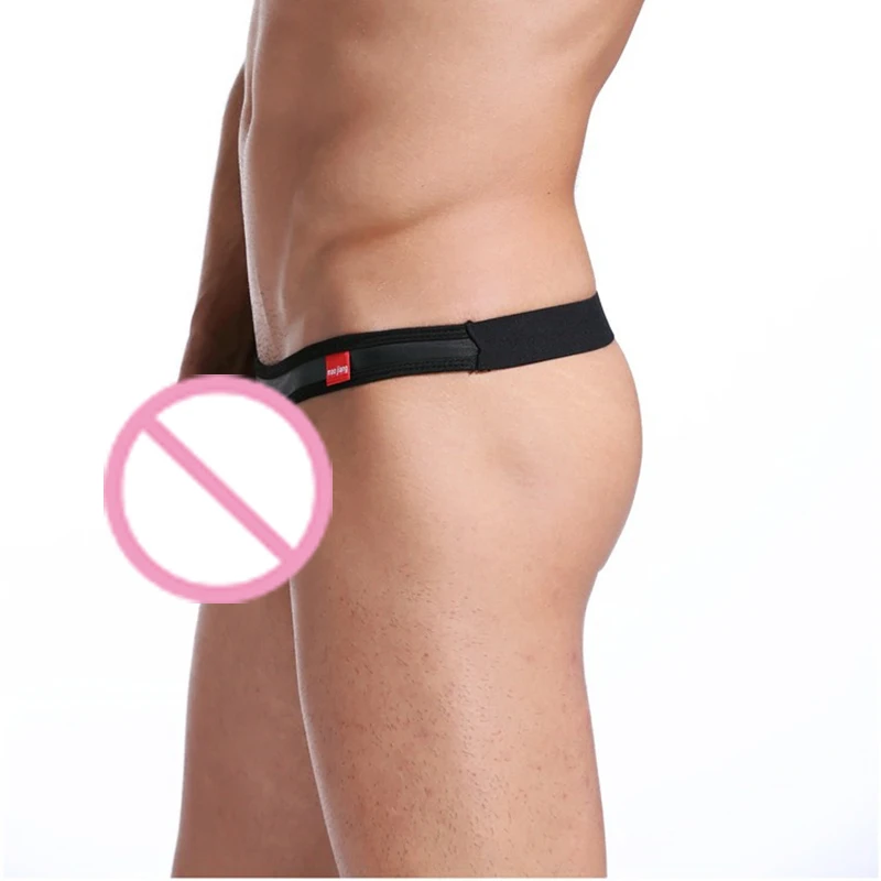 Men Sexy Open Panties Double Ring Thong For Sex Gun Egg Separation T Pants Imitation Leather Underwear Latex String | Тематическая