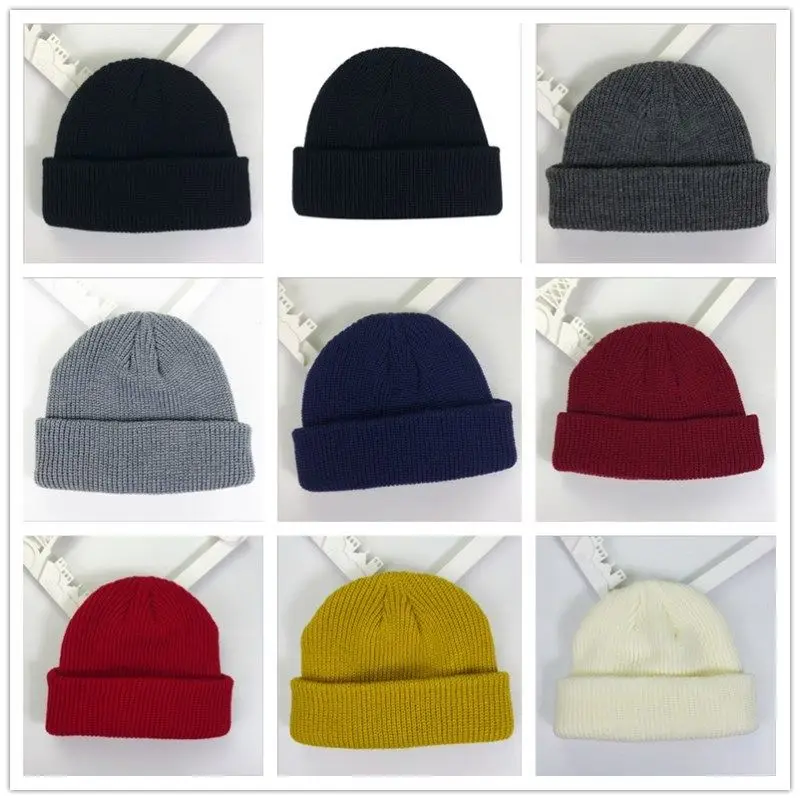 Женские вязаные шапки однотонные милые для девочек осенняя Женская Шапка бини