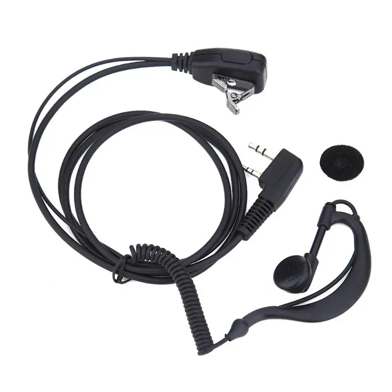 

2 PIN гарнитура, функция PTT с микрофоном Walkie Talkie ушной крючок переговорные наушники Динамик для BAOFENG UV5R/KENWOO