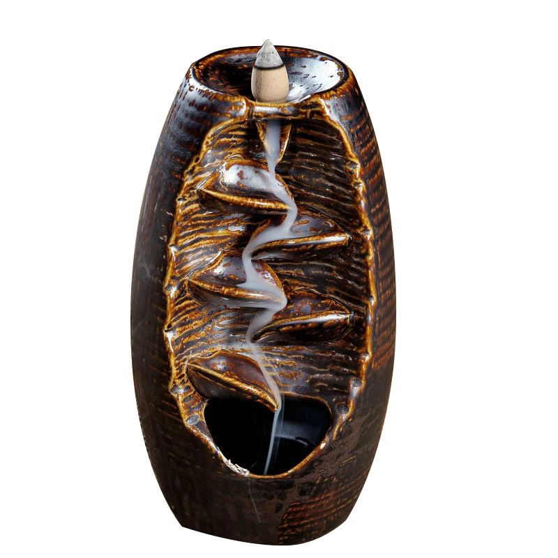 Waterfall Reflux Fragrance Furnace Ceramic Lotus Home Decoration Office | Дом и сад