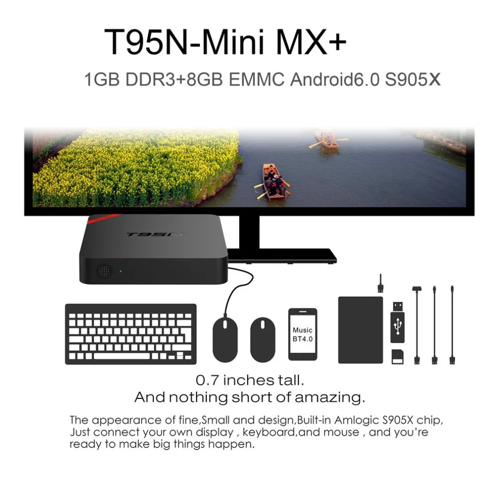 HD 4k x2K S905 4 ядра 2 ГГц Wi Fi 1 г/г г + 8 Android 6 0 умные телевизоры Box Media Player Поддержка TF SD