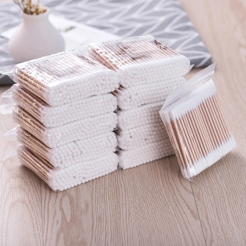 Бамбуковые ватные палочки 100 шт./упак. тампоны медицинская Чистка ушей деревянные