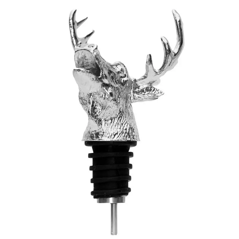 

Retro Zinc Alloy Deer Stag Head Wine Pourer Unique Wine Bottle Stoppers Wine Aerators Bar Tools Party Wine