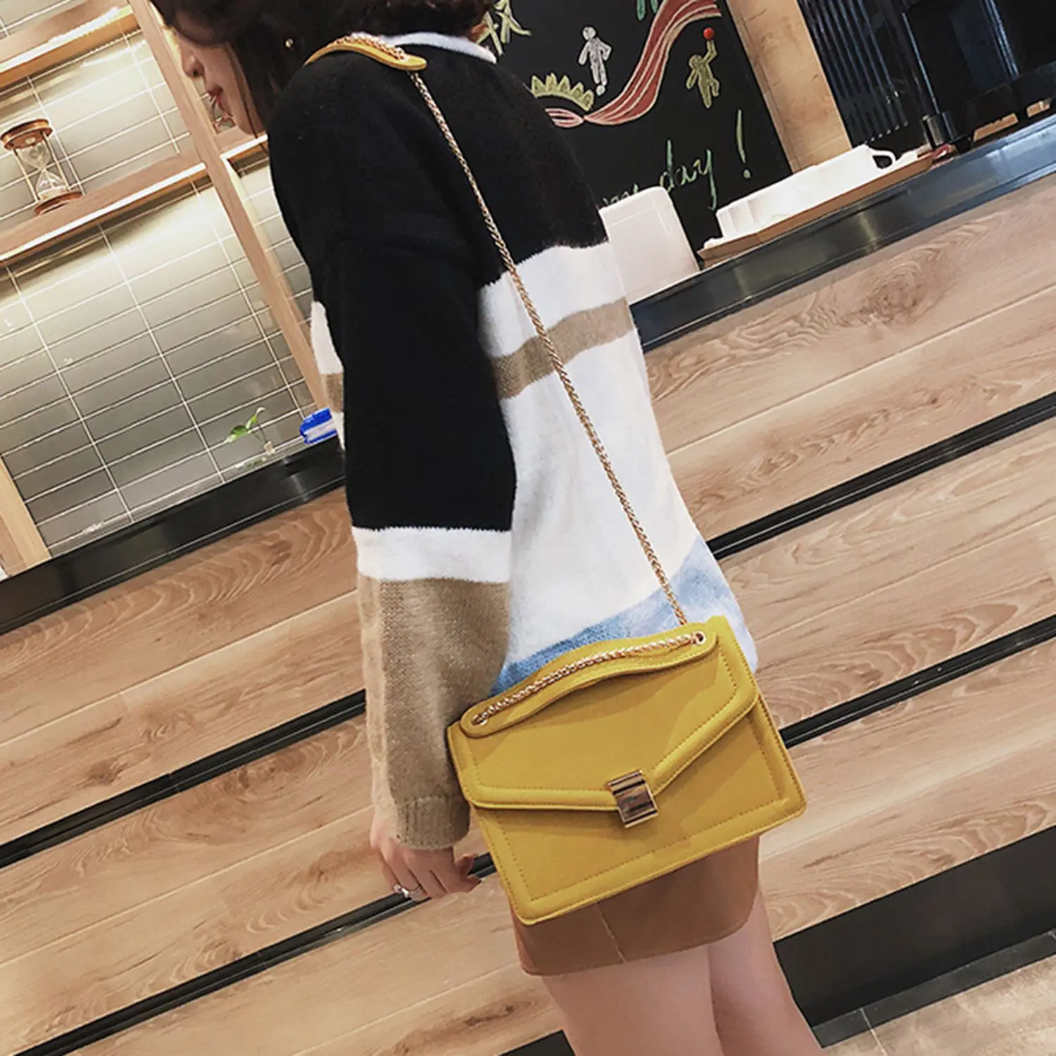 TFTP-Retro Fashion Female Square Bag New Matte Pu Leather Women's Designer Handbag Chain Shoulder Messenger Bags | Багаж и сумки