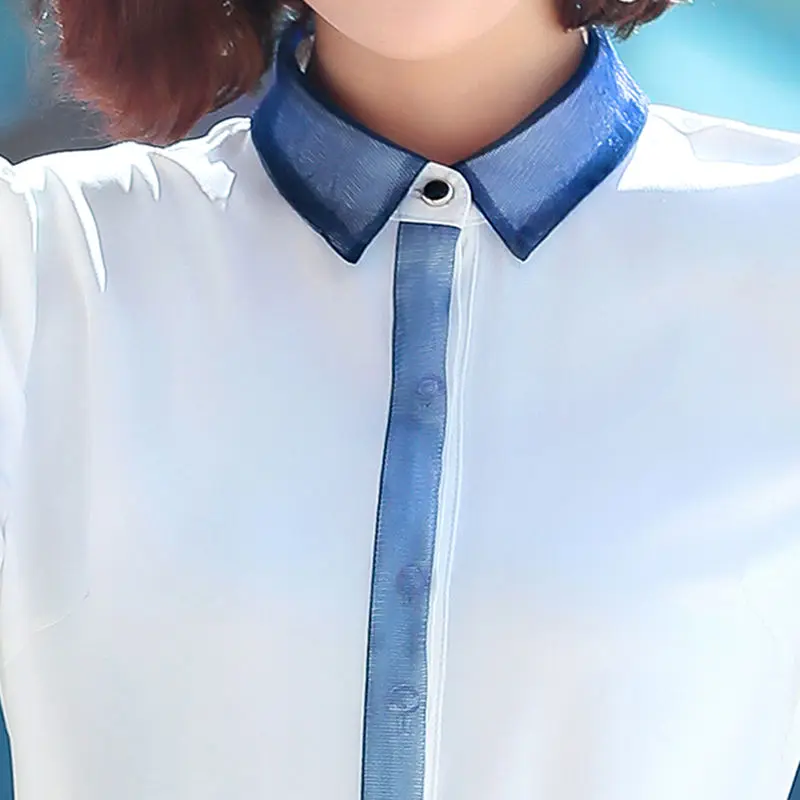 Сезон весна Новинка Шифоновое Для женщин топы и блузки Blusas Mujer De Moda формальные