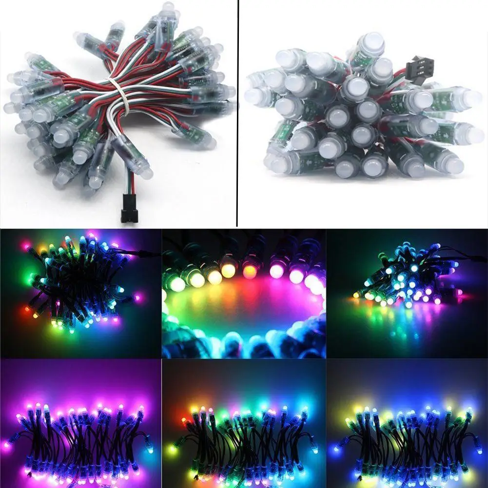 2018 50 шт./лот DC5V WS2811 2811 IC 12 мм RGB светодиодный модуль водонепроницаемый цифровой
