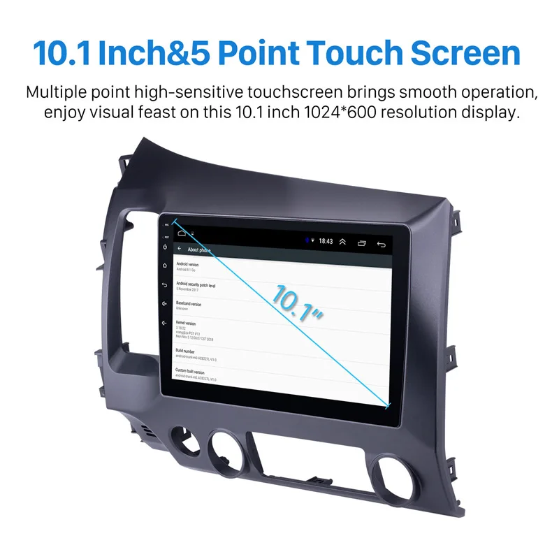 Автомагнитола Seicane Android 8 1 HD 2Din 10 дюйма Navi GPS стерео для Honda Civic 2006 2007 2008 2009 2010