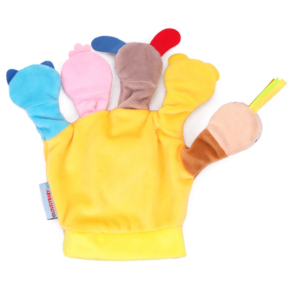 Parent-Child Interaction Toy Kids Gift Soft Animal Doll Gloves with Music Box Puppet Plush Finger Cartoon Story Telling | Игрушки и