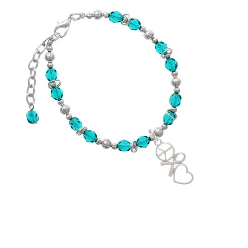 Браслет с бусинами в виде сердца Peace символ ленты| |