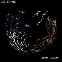 zotoone iron on patch crystals rhinestones applique clear hotfix rhinestone stickers for clothes hot fix strass decoration e