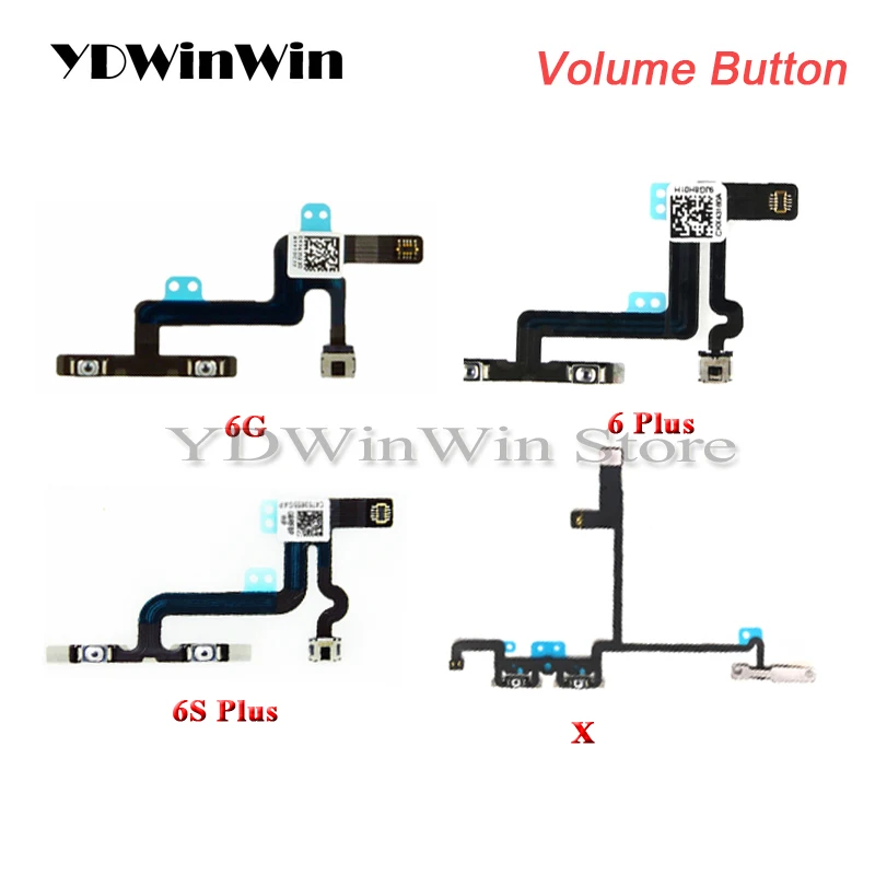 50 шт. Кнопка громкости гибкий кабель с металлическими кронштейнами для iPhone X XS 11 Pro