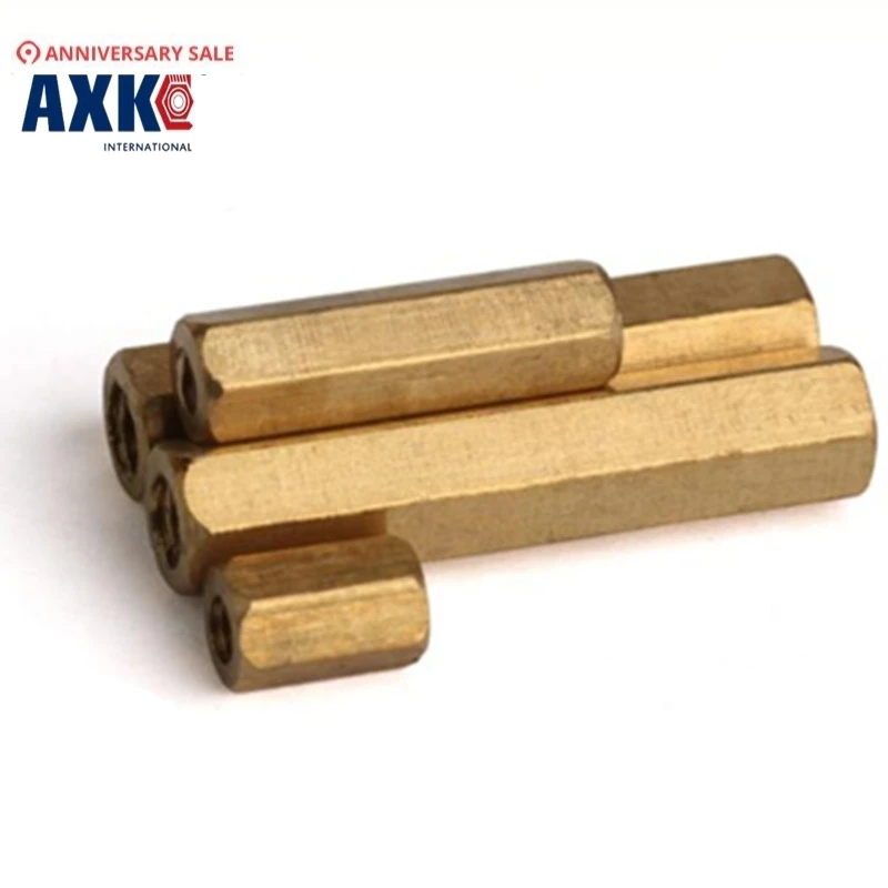 

Axk 50pcs M3 Brass Spacer M3*5/6/7/8/10/11/12/14/15/16/18/20/25/30 Female To Hex Standoff
