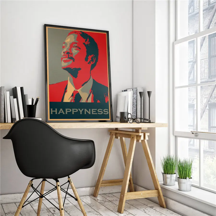 

The Pursuit of Happyness Vintage Movie Kraft Paper Poster Retro Wall Sticker Living Room Print Painting Home decor 45.5x31.5cm