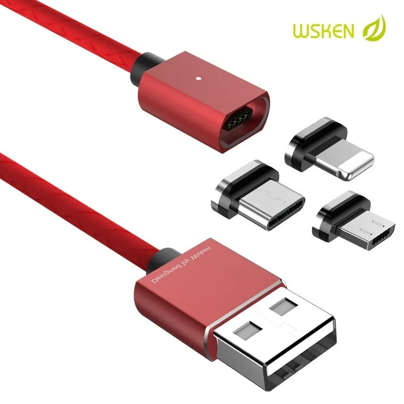 Wsken официальный Магнитный зарядный кабель Micro Usb Type C 3A провод для быстрой зарядки