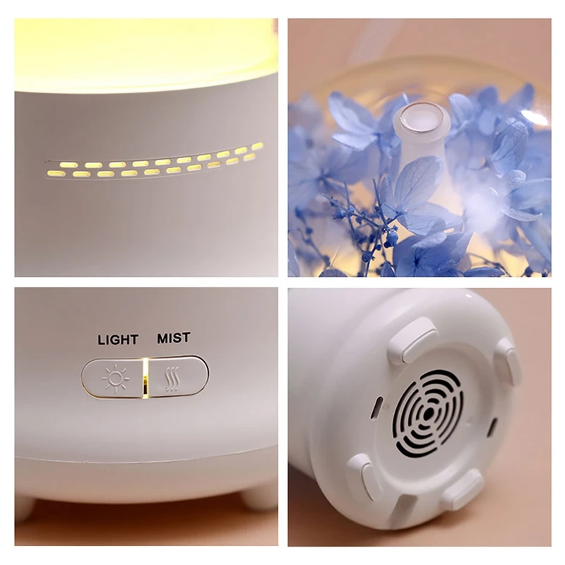 EAS-Us Plug Gift Preserved Fresh Flower Essential Oil Aroma Diffuser Ultrasonic Humidifier With Changing Night Light Beautiful | Бытовая