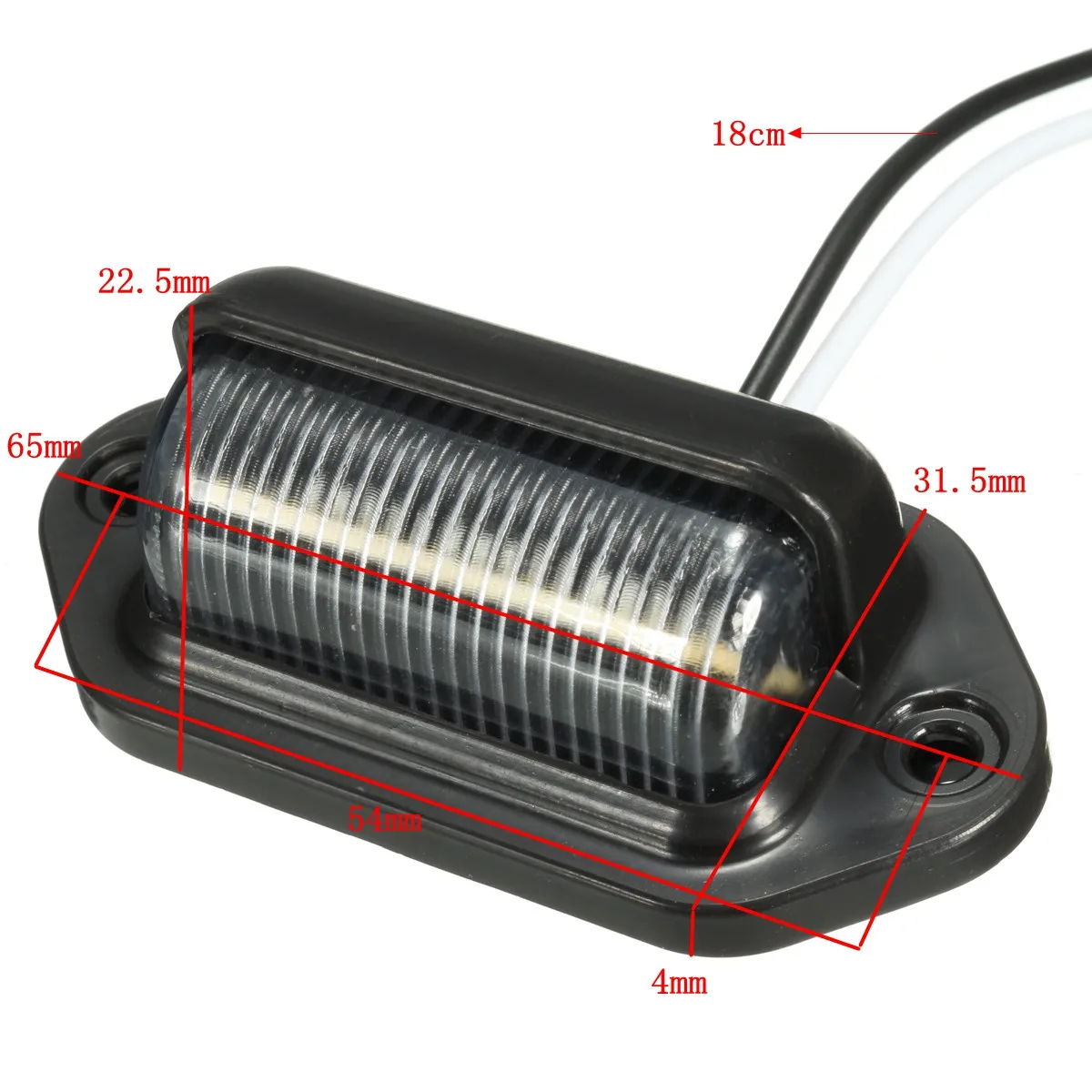 12V 6 LED номерной знак свет прицеп грузовик Белый ABS пластик|Система освещения для