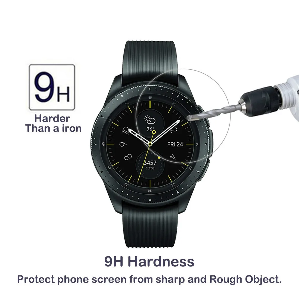 2 упаковки 0 3 мм 2.5D 9H прозрачное закаленное стекло Защита экрана для Samsung Galaxy Watch 42 46 пленка умных часов