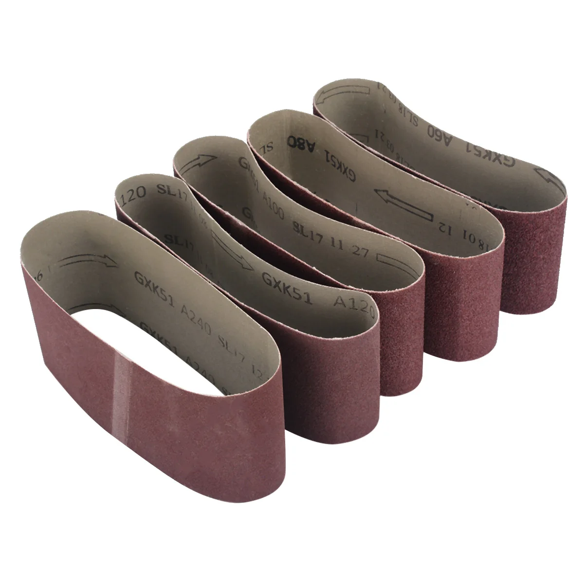 5pcs 75*457mm Abrasive Sanding Belts 60 80 100 120 240 Grits Grinding Polishing Replacement Paper For Sander Power Tool