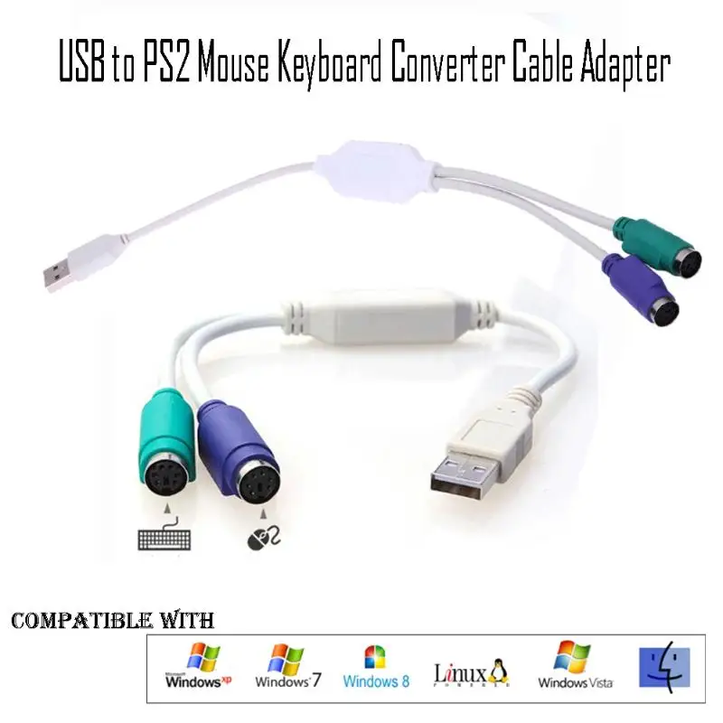 USB к PS2 PS/2 кабель адаптер мышь клавиатура конвертер для Windows 98/SE/ME/2000/XP/VISTA/window 7 |