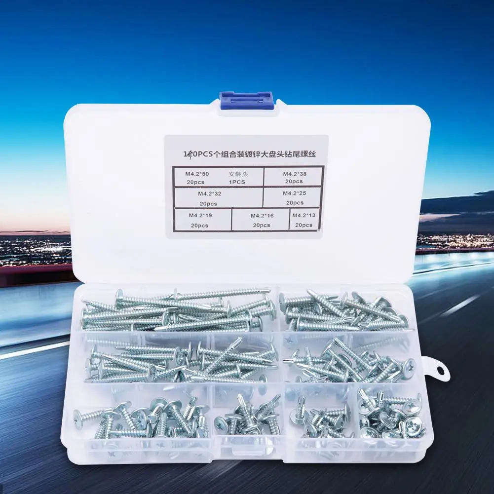 Самонарезающие саморезы M4.2 140 шт. набор винтов для сверления|Детали инструментов|