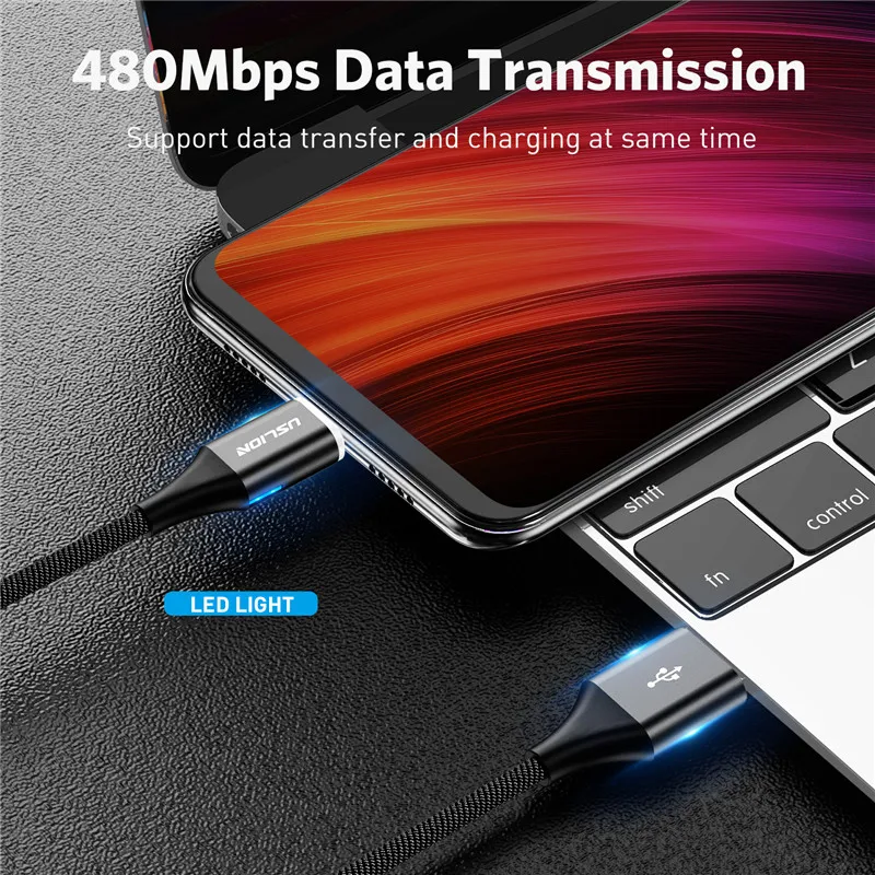 Магнитный кабель USLION Micro usb type C для iPhone 7 6s Быстрая зарядка c магнитное зарядное