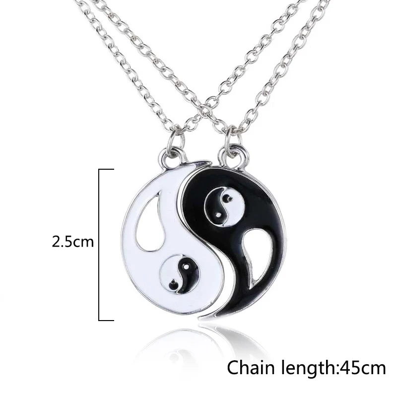 Мужская и женская Подарочная подвеска Forever Yin Yang черно белое ожерелье с кулоном