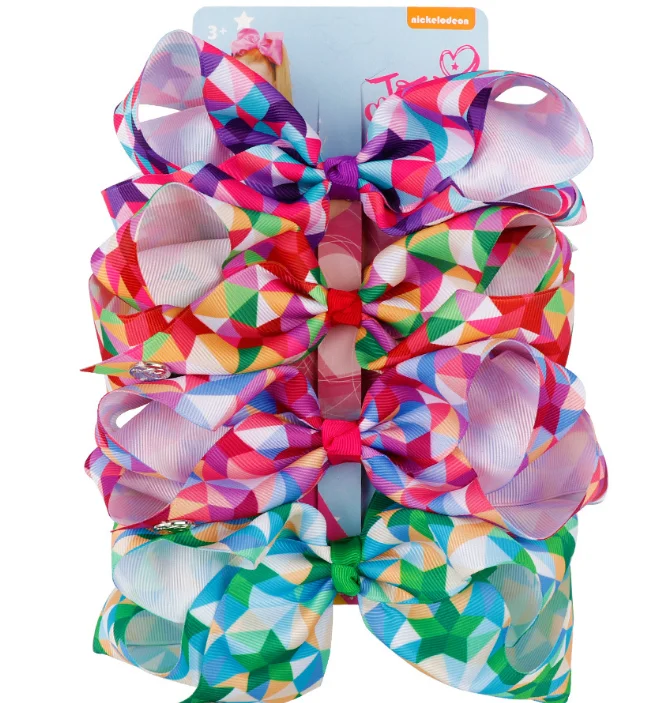 Заколка для волос JOJO Grosgrain 4 шт./компл. 5 дюймов с зажимом девочек цветным бантом
