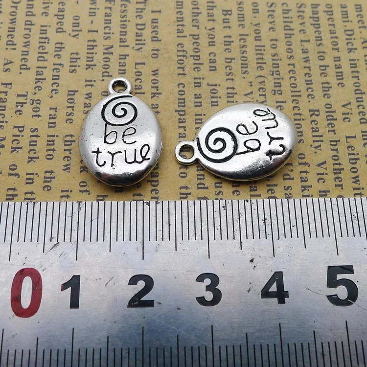 

60pcs Exquisite be true charms pendants 14*20mm Antique silver bag accessories craft Jewelry earring bracelet necklace anklet
