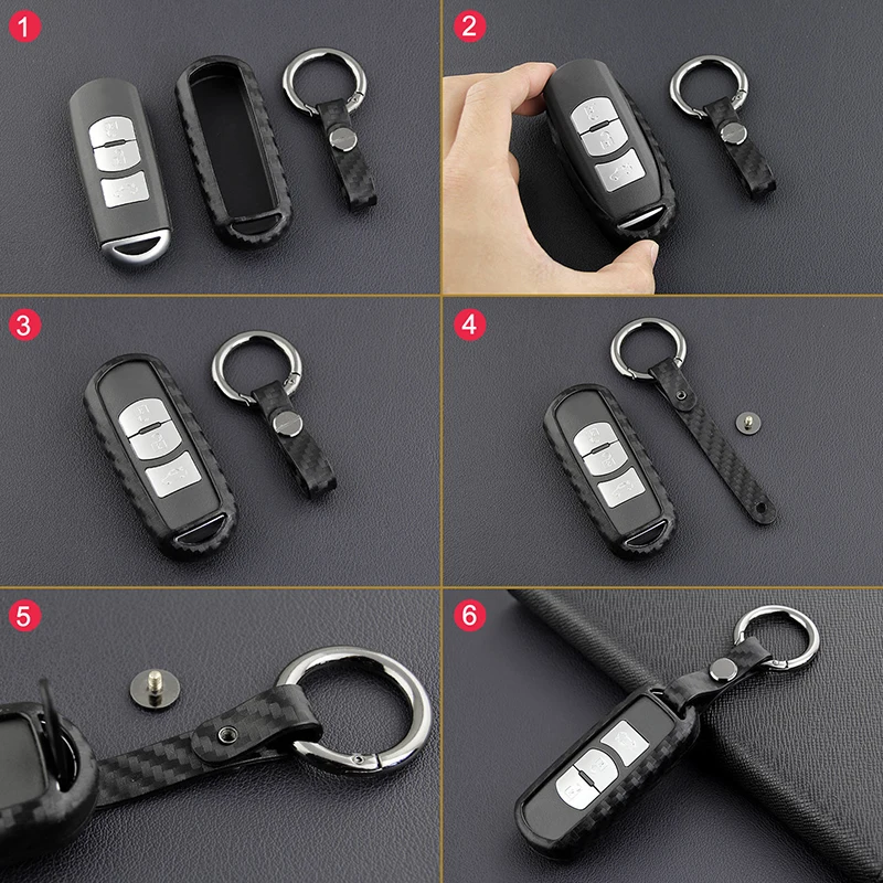 1x Carbon Fiber Look Car Key Silicone Case Shell Housing For Mazda 3 6 CX-3 CX-5 | Автомобили и мотоциклы