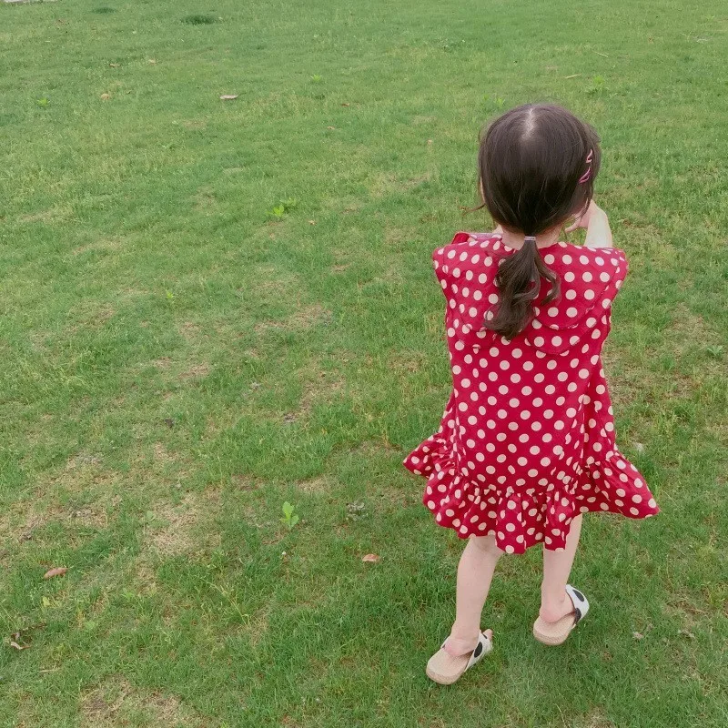 Peter Pan Collar Toddler Summer Dress Girl Ruffles Baby Girls Dresses Pure Cotton Princess Holiday Party Red 2019 Kids Clothing | Детская