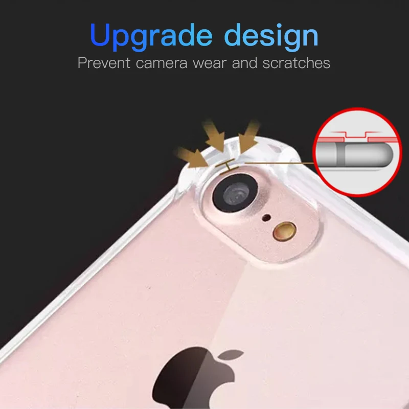 Crystal Clear Back Cover for iPhone 7 8 X XS MAX XR Silicone Soft Apple 6S Plus Case Coque |
