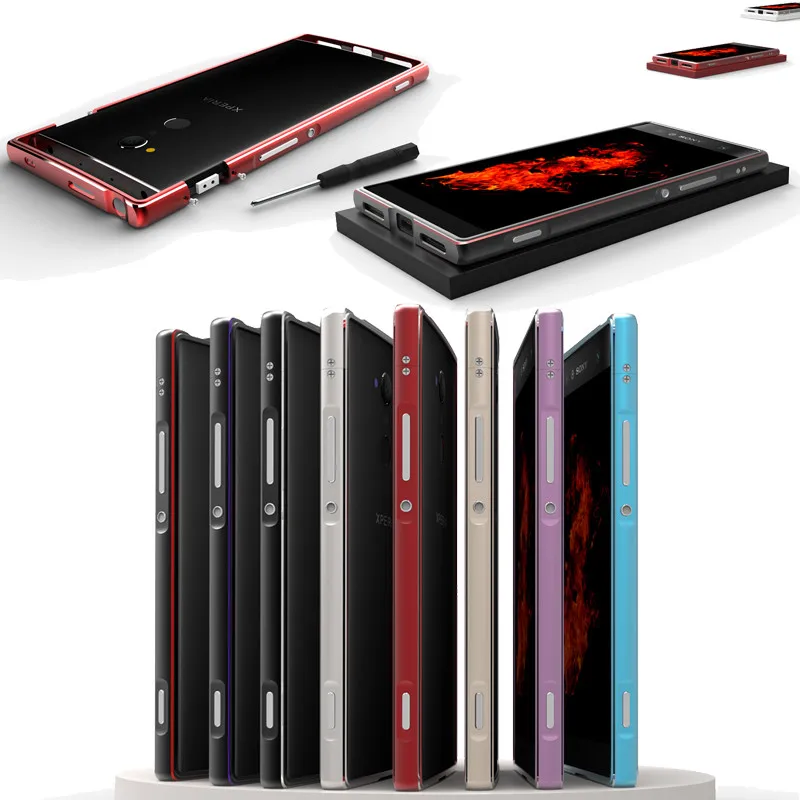 

For Sony XA2 Ultra Bumper Glitter Metal Bumper Frame Case Cover for Sony Xperia XA2 Ultra XA2Ultra H4213 H4233 H3213 H3223