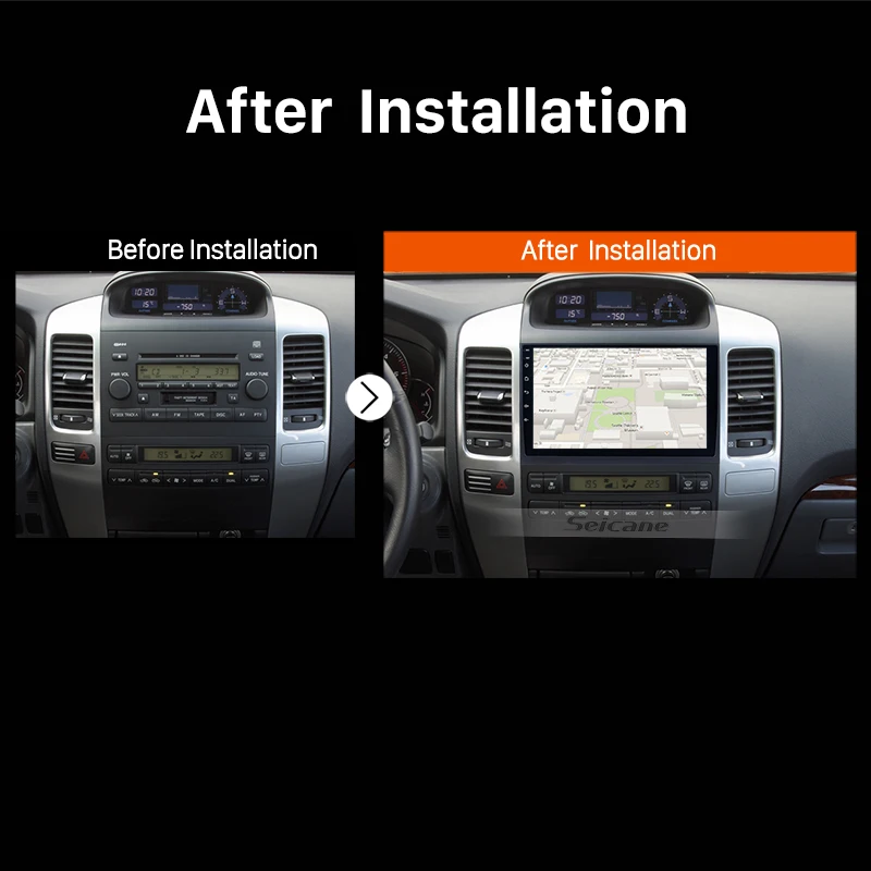 Seicane 10 1 дюймов Android 8 для 2004 2005 2006 2007 2008 2009 Toyota Prado радио GPS навигационная система