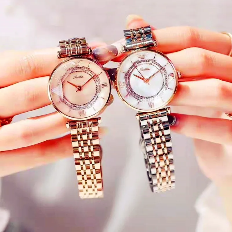 Luxury Casual Diamond Quartz Watch for Women Chic Elegant High Quality Waterproof Roma Dial Wrist Watches | Наручные часы