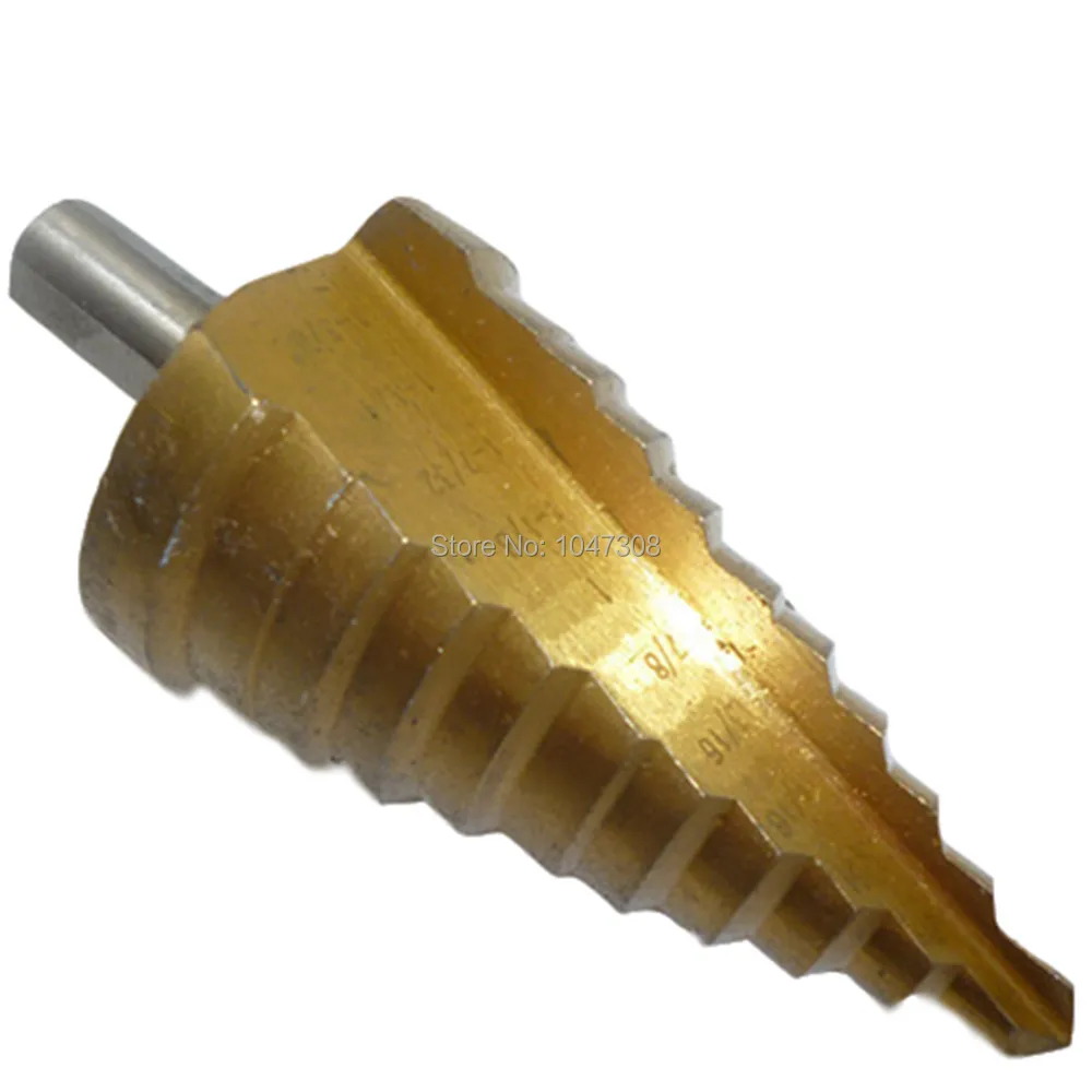 

1/4"-1-3/8" Step Drill Bit Titanium Coated High Speed Steel Stepped Drill Tool Step Cone Drills Bit Hss Stepped Down Drill Bits
