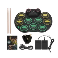 percussion instrument roll up silicone drum kit electronic drum set practice 10 drumpads built in double speakers
