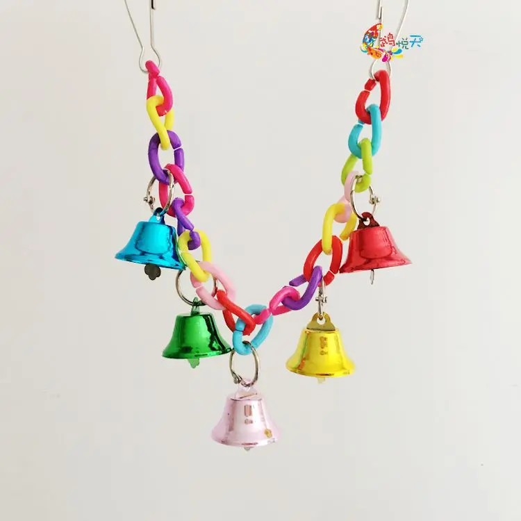 

Colorful Parrot Toy Bird Toy bell color chain suspension bridge chain toy