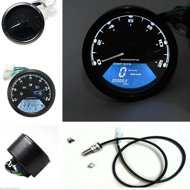 Универсальный цифровой мотоцикл ЖК экран скорость метр одометр Techometer датчик