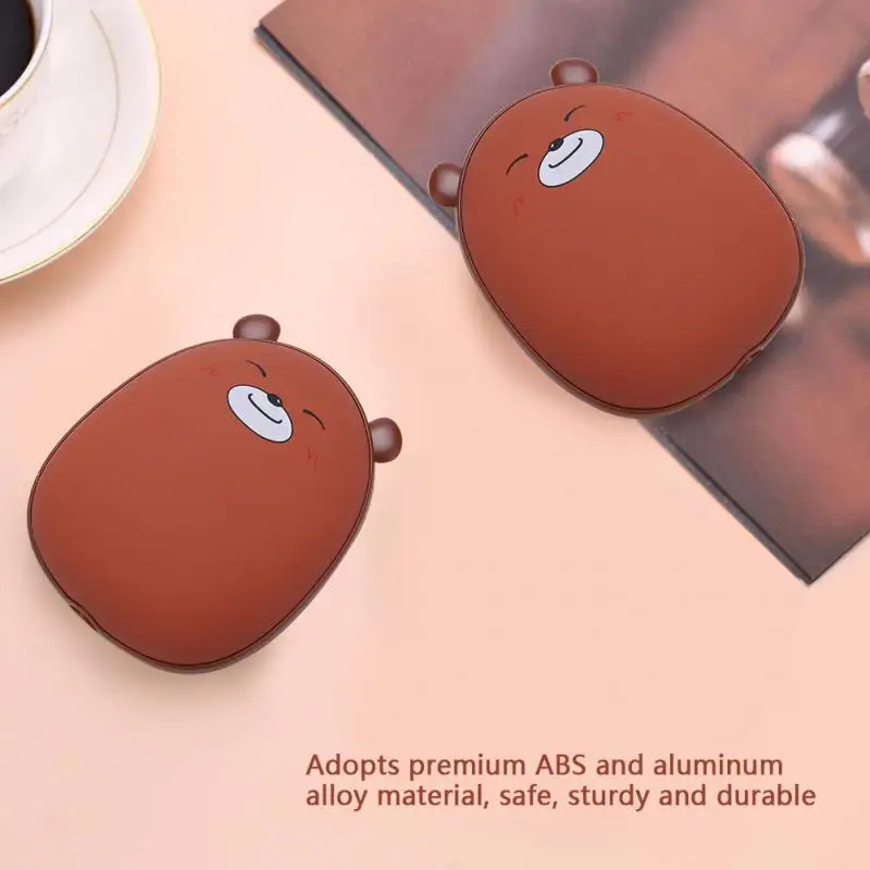 Портативный USB Перезаряжаемый обогреватель рук с мультяшными животными мини