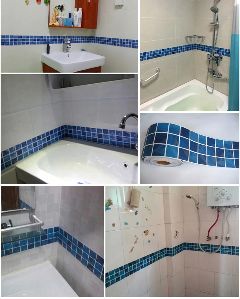 Самоклеящаяся мозаика DIY 5 м * 10 см кухонные виниловые наклейки на границы для