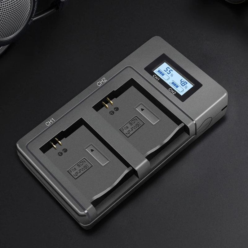 AABB-Np-Fw50 зарядное устройство для камеры Npfw50 Fw50 Lcd Usb двойное A6000 5100 A3000 A35 A55 A7S Ii Alpha 55 7