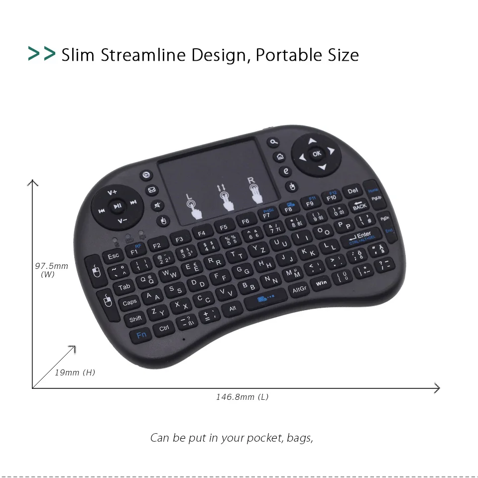 I8 (Deutsch) немецкая английская клавиатура 2 4 ГГц Мини Беспроводная Air Mouse с тачпадом