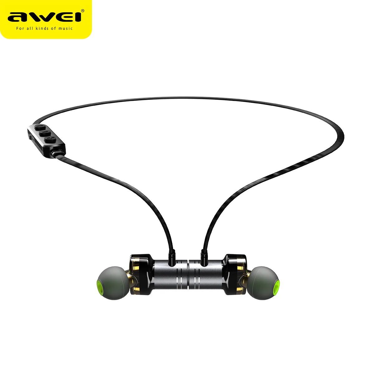 AWEI X670BL 2DD водонепроницаемые bluetooth наушники двойные динамические спортивные Hi Fi