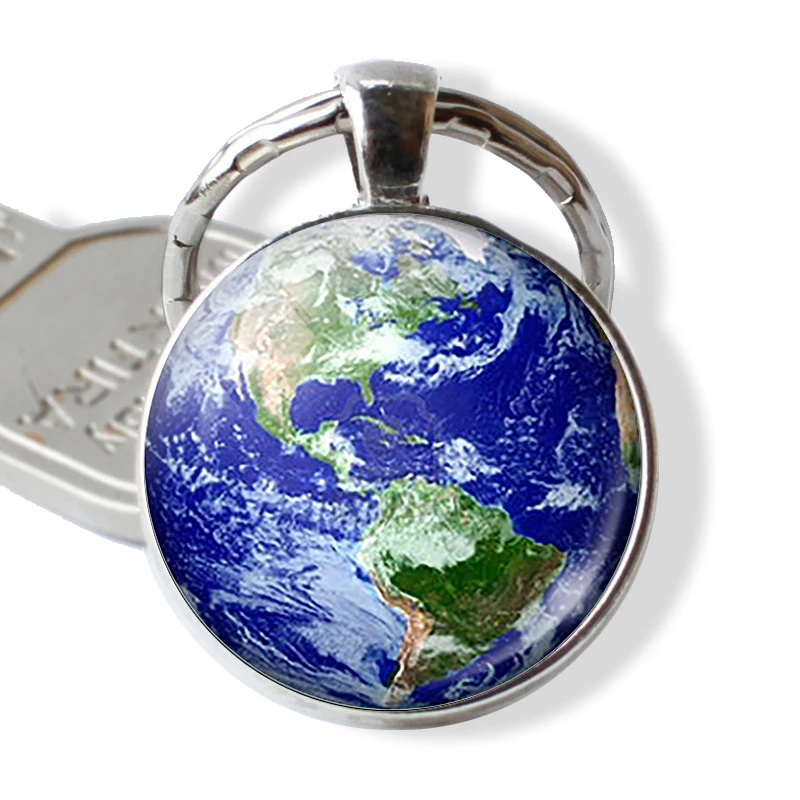 Full Moon Pendant Keychain Jewelry Galaxy Space Glass Bezel Art Photo Key Chain Christmas Gift | Украшения и аксессуары