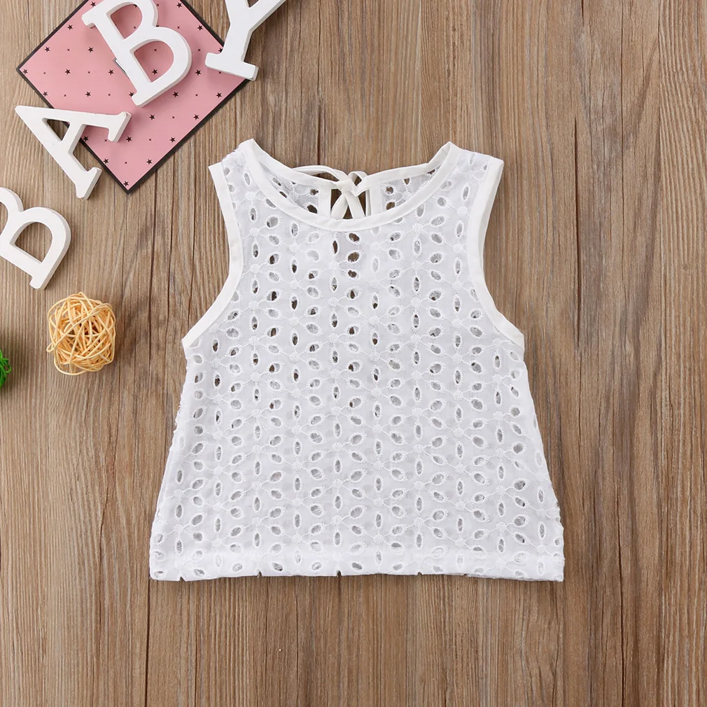 2019 летняя футболка без рукавов для новорожденных девочек топы детей