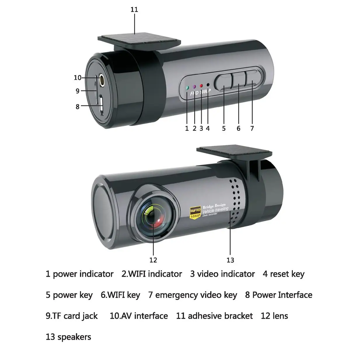 Mini Smart WiFi Full HD 1080P Автомобильный видеорегистратор беспроводная камера