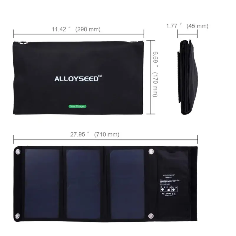 ALLOYSEED 21 W 2 микрофонного порта солнечное зарядное устройство с солнечная энергия