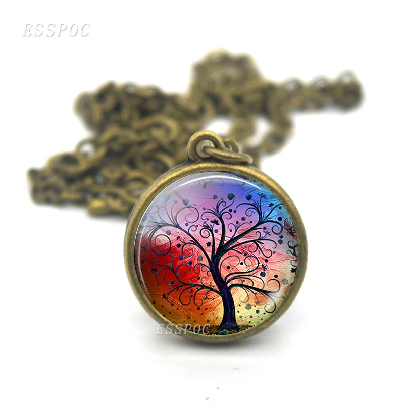 Ожерелье с шариком ручной работы Life of Tree Art стеклянный шар двойным лицом кабошон