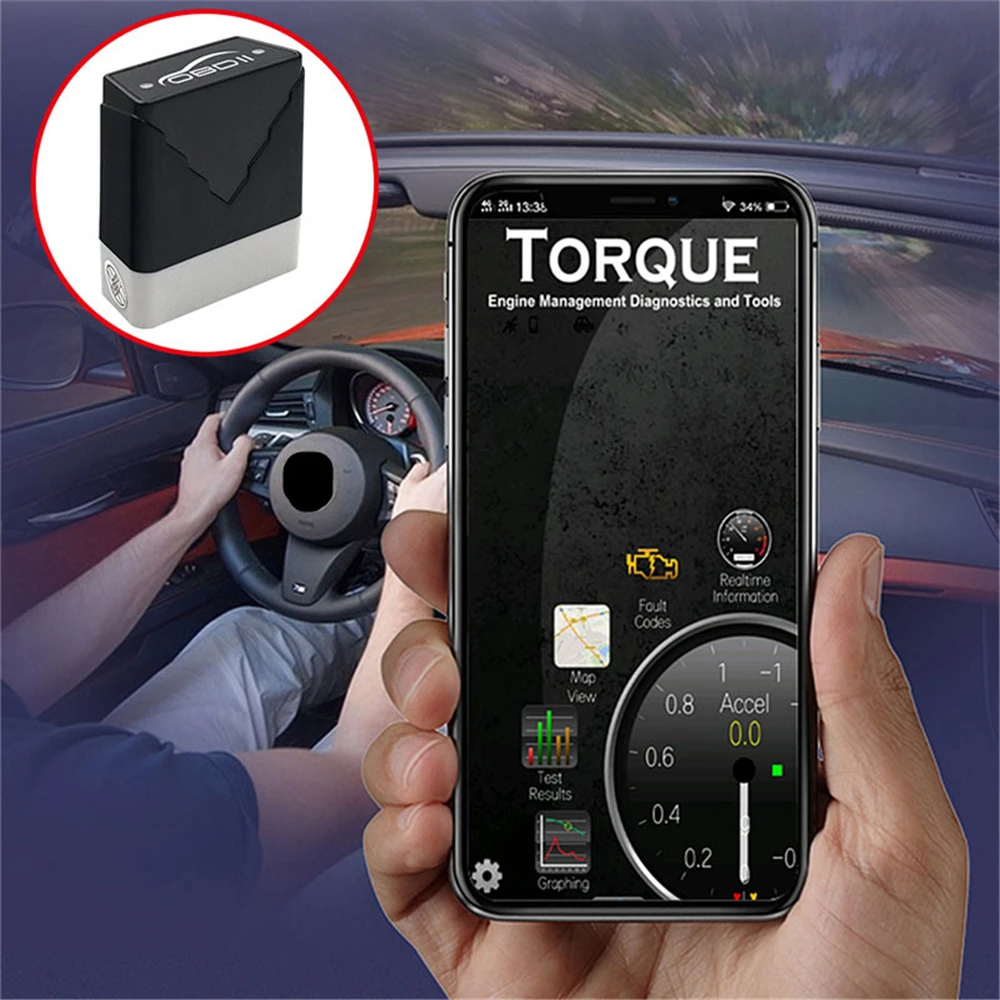Автомобильный диагностический сканер OBDII мини адаптер для Android Torque/iOS ELM 327 Bluetooth 4